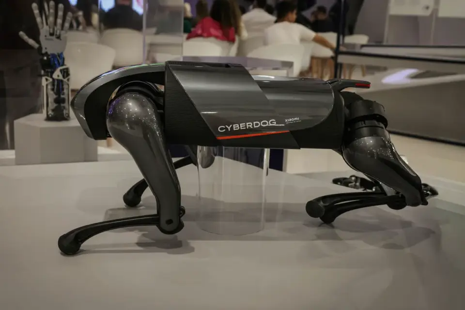 An instrumented crash-test dog simulant secured in a vehicle seat during a testing procedure