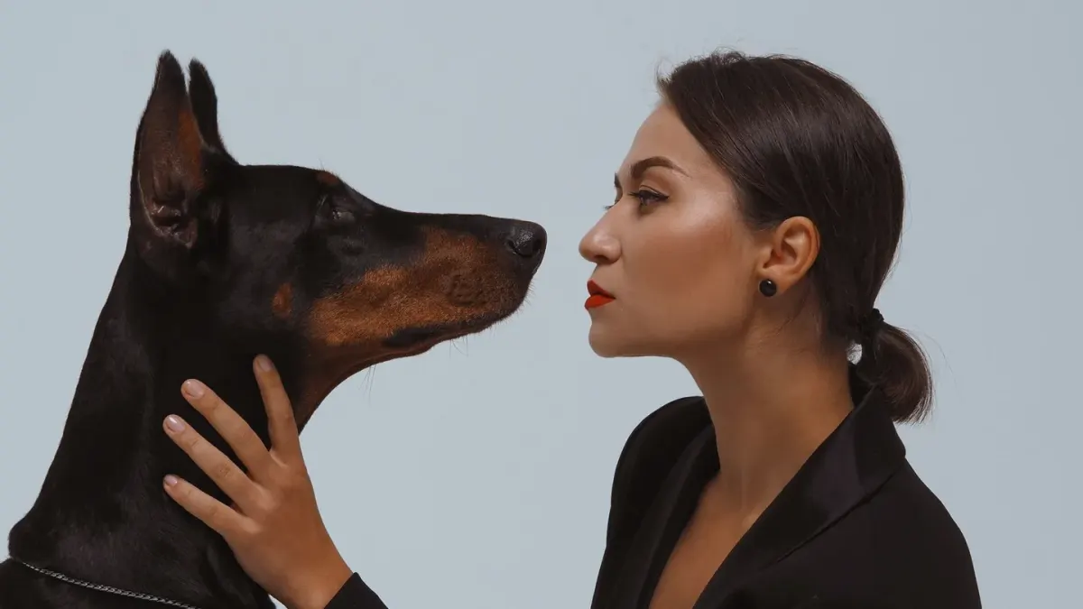 Dog and owner together