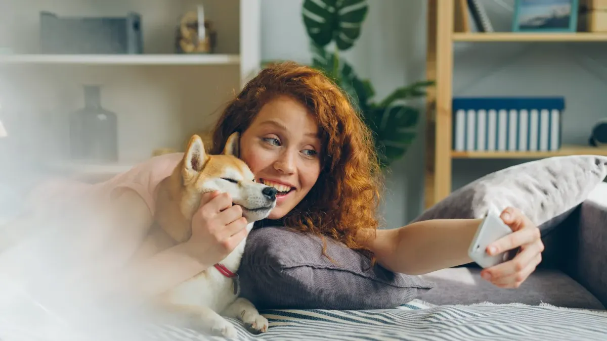 Pet owner reading the ingredient panel on a dog supplement container